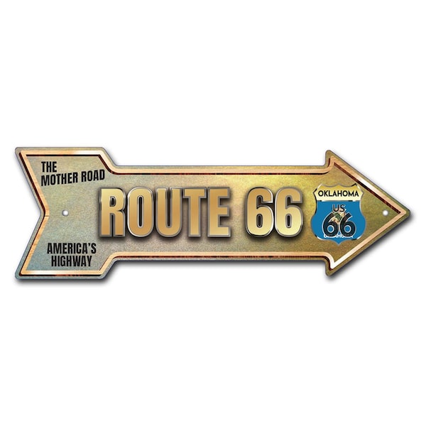Route 66 Oklahoma Arrow Sign Funny Home Decor 30in Wide